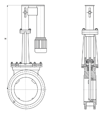 電液動刀型閘閥結(jié)構(gòu)圖