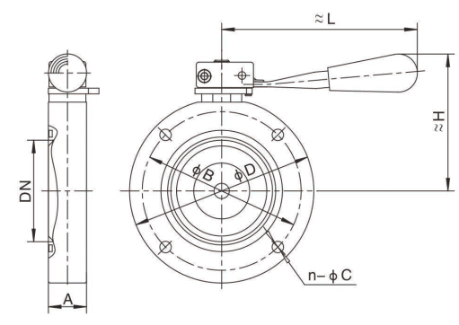 真空蝶閥 結(jié)構(gòu)圖