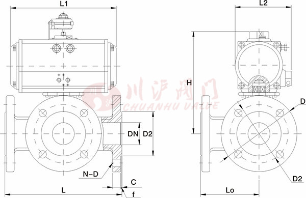 氣動(dòng)三通調(diào)節(jié)球閥結(jié)構(gòu)圖