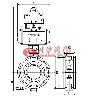 氣動三偏心調(diào)節(jié)蝶閥結(jié)構圖
