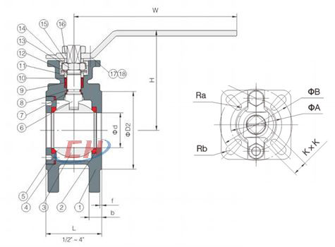 高平臺對夾球閥結(jié)構(gòu)圖