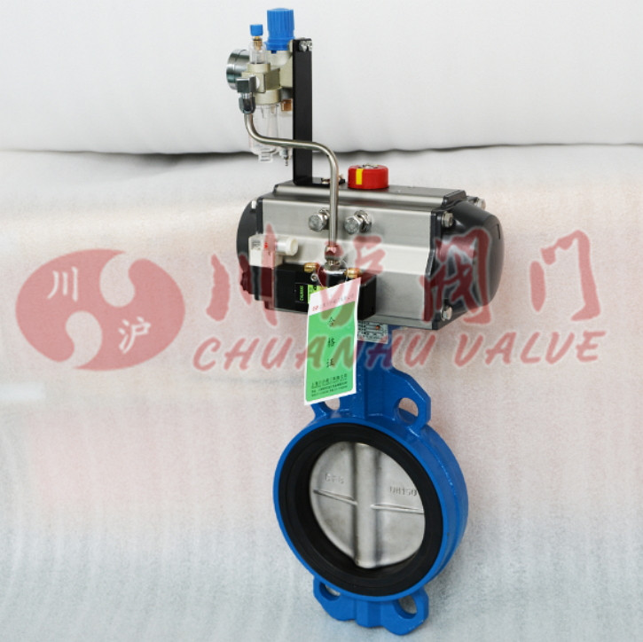 氣動(dòng)對(duì)夾蝶閥開(kāi)關(guān)型圖片